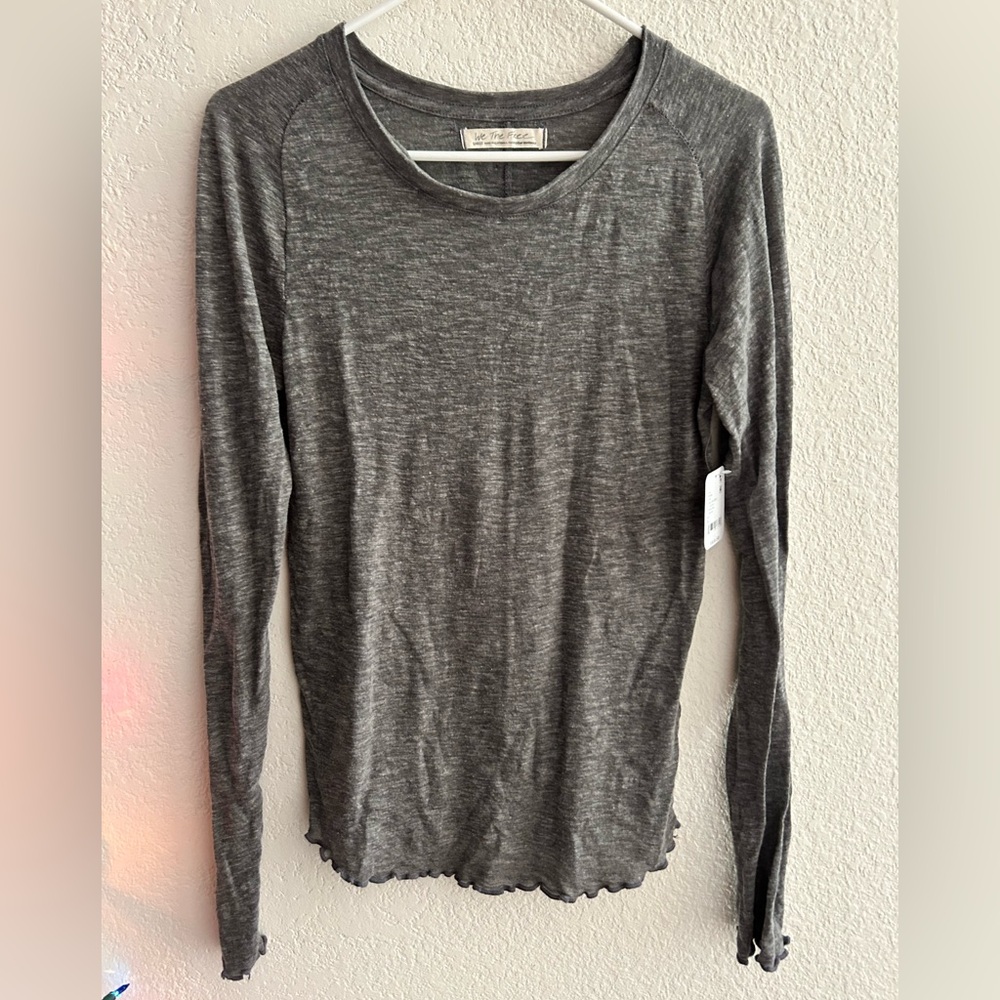 We The Free Charcoal Long Sleeve Top